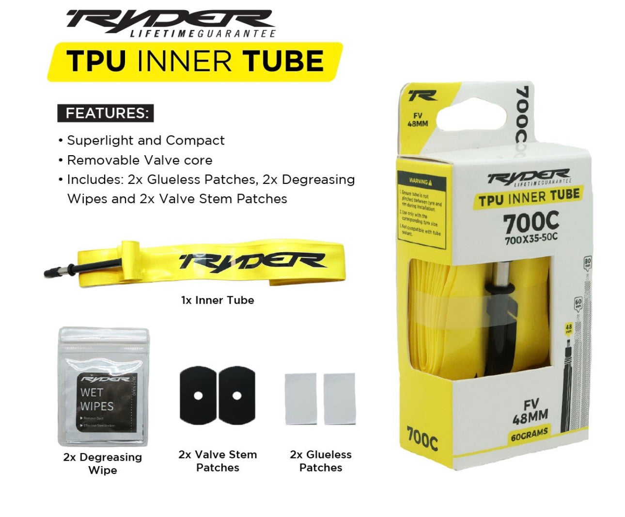 RYDER TPU Tube 23-35 60mm (road)
