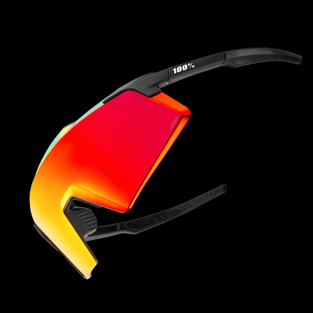 100% Aerocraft - Soft Tact Black - HiPER Red Multilayer Mirror Lens
