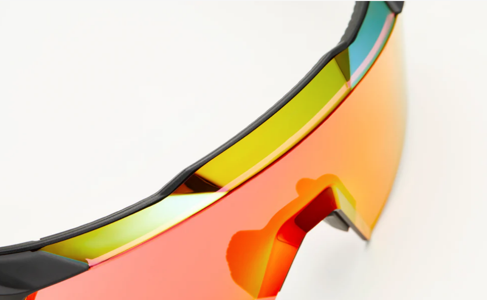 100% Aerocraft - Soft Tact Black - HiPER Red Multilayer Mirror Lens