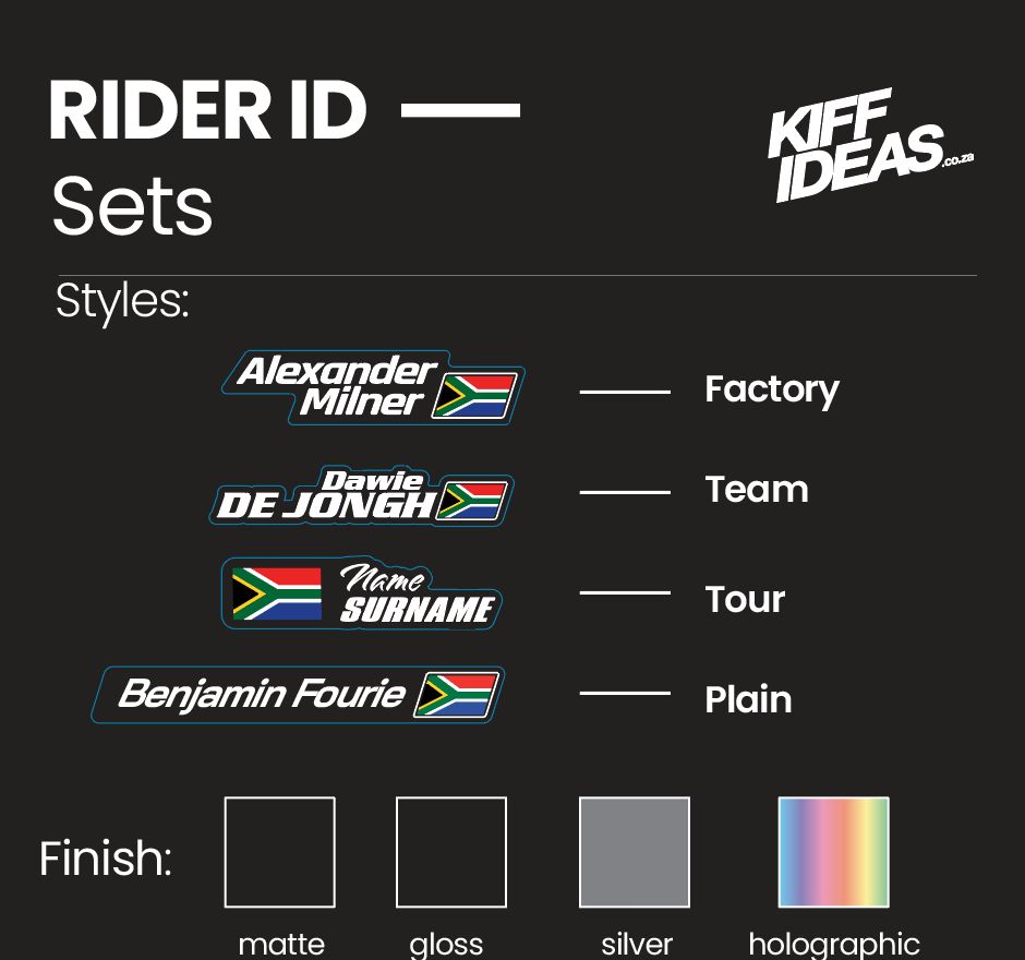 Bike / Helmet name sticker (Rider ID)