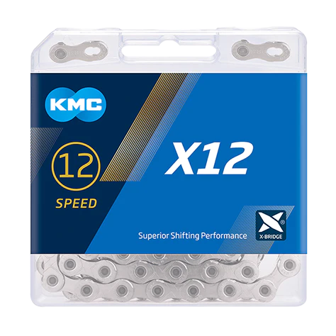 KMC 12-Speed X12 Silver / Silver Chain | 126 Links | Boxed