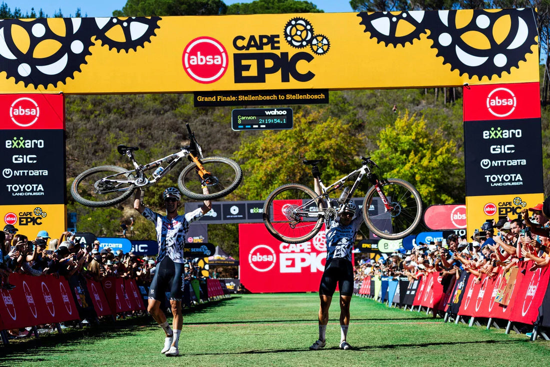 Sam Gaze and Luca Schwarzbauer winning the last stage of the Cape Epic 2026.