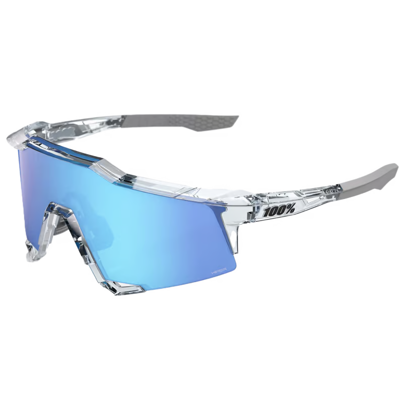 100%  Speedcraft - Polished Translucent Clear - HiPER Blue Multilayer Mirror Lens