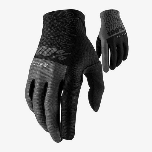 100% CELIUM Gloves Black/Grey